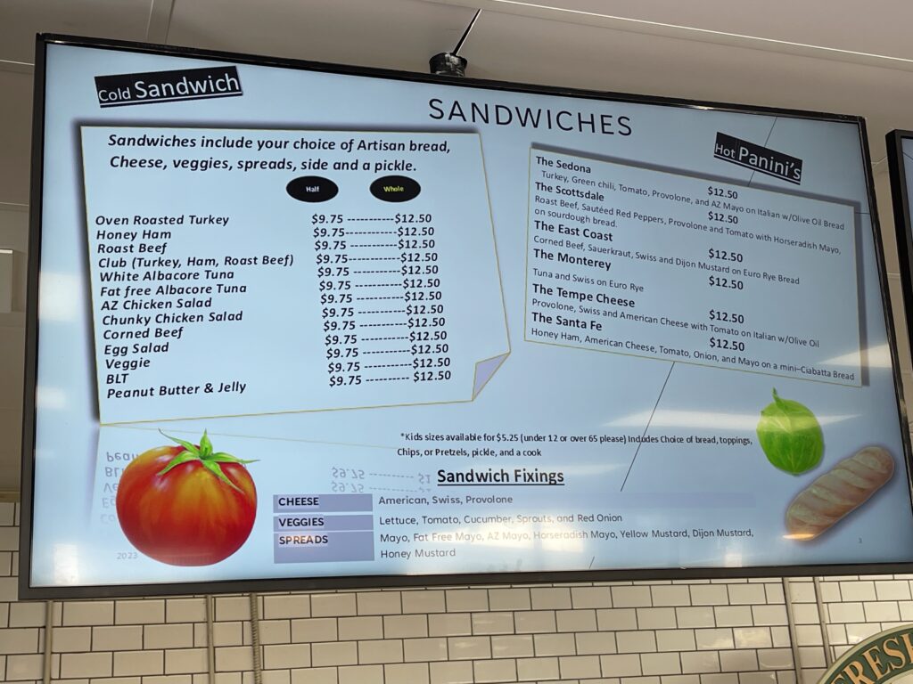 Arizona Bread Company Menu